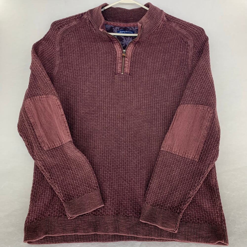 Tommy Bahama Sunbreak Half-Zip Sweater Chestnut Size XXL Big & Tall